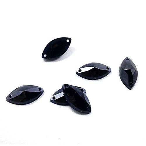 Acrylic stones navette 9x20mm Black