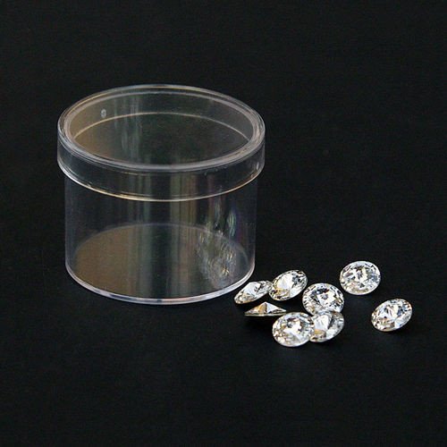 Container for small items, round, colorless, 40x30 mm