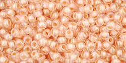 TOHO Round 11/0: TR-11-794 Inside-Color Rainbow Crystal/Apricot-Lined, 10g