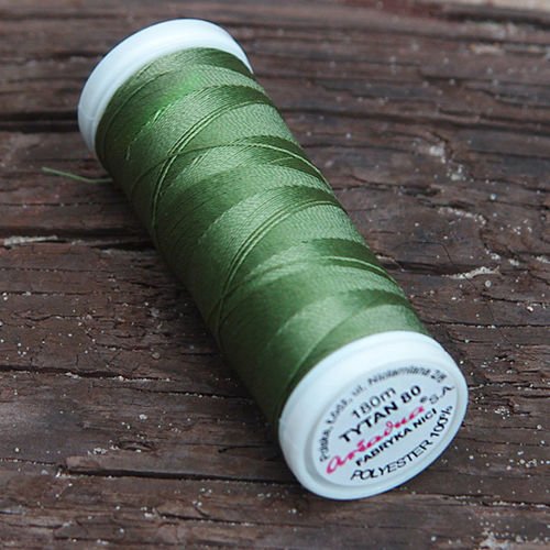 Threads for beading and soutache TYTAN 80, green, 180m