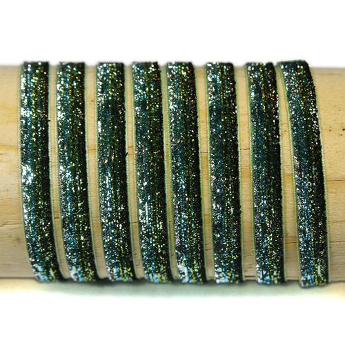 Velvet ribbon 10 mm, glittery green