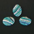 Cabochon CM Striped oval 18x25 turquoise