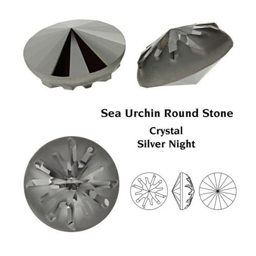 SWAROVSKI Sea Urchin 14 mm Crystal Sliver Night (SINI)