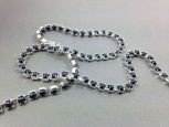 SS14,5 (3,5mm) PEARL CUPCHAIN - NAVY, SILVER-PLATED
