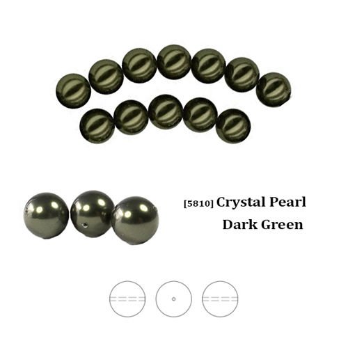 Swarovski 5810 Crystal Pearl 4 mm Dark Green Pearl (DGRPRL)