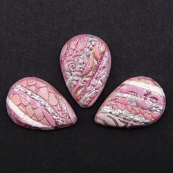 Cabochon CM Striped drop 15x26 pink