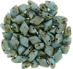 GEMDUO 8x5mm: Blue Turquoise - Picasso, 36 pcs