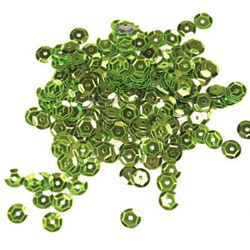Sequins round 6mm, bright green