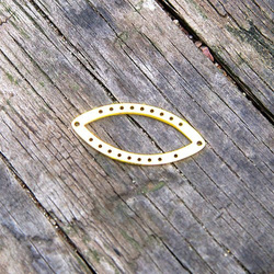 Steel base for beads, gold-plated, nawette 1x2.3cm, 1 piece