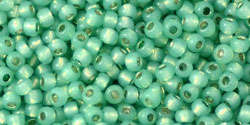 TOHO Round 11/0: TR-11-PF2119 PermaFinish - Silver-Lined Milky Dk Peridot, 10g