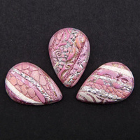 Cabochon CM Striped drop 15x26 pink