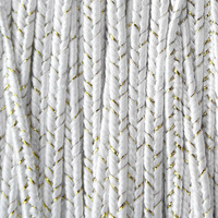 Greek braid 4mm mix silk + lurex - white with gold, 1m