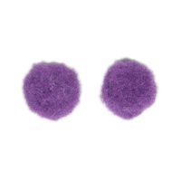 Pompoms, 15 mm, purple, 2 pcs