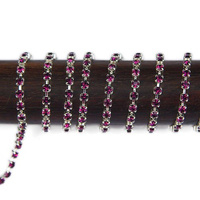 Rhinestone cupchain with Preciosa crystals ss 8,5 (~2,5 mm) Amethyst / silver 10cm