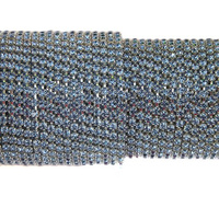 Rhinestone cupchain with Preciosa crystals  ss 8,5 (~2,5 mm) Light Sapphire / silver 10cm