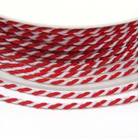 Satin twisted cord 2mm, white and red