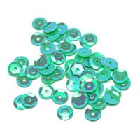 Sequins round 6mm, pearly iridescent, light green