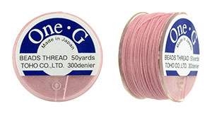TOHO One-G nylon thread, Pink, 50 yards