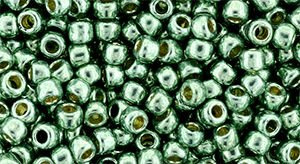 TOHO Round 8/0: TR-08-PF589 Permafinish - Galvanized Jade Green, 10g