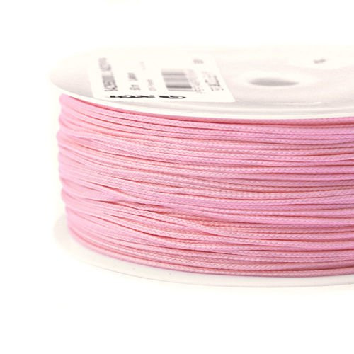Braided polyester cord for jewelry and macrame - light pink // L1402