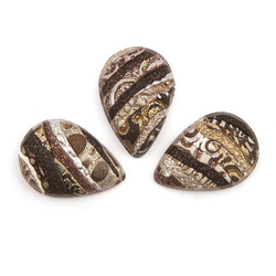 Cabochon CM Striped drop 15x26 brown