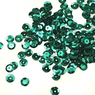 Sequins round 6mm, emerald