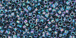 TOHO Treasure #1 (11/0): TT-01-248 Inside-Color Aqua/Jet-Lined, 5 g