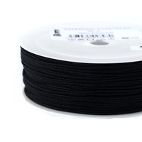 Braided polyester cord for jewelry and macrame - black // P7001