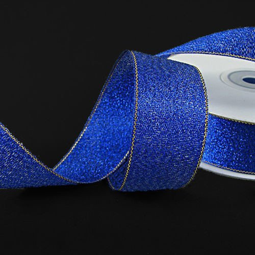 Wstążka brokatowa 2,5 cm, chabrowa