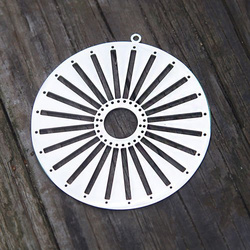 Steel base for beads, silver color, round 6.0cm, 1 piece