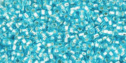 TOHO Round 15/0: TR-15-23 Silver-Lined Aquamarine, 5 g