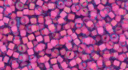 TOHO Round 8/0: TR-08-980 Luminous Lt Sapphire/Neon Pink-Lined, 10 g