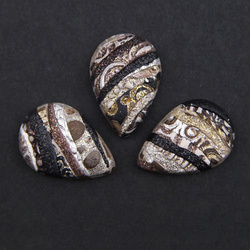 Cabochon CM Striped drop 15x26 brown