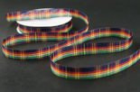 CHECKERED RIBBON NAVY WIYH RED AND GREEN 1,2cm