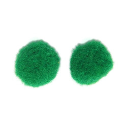 Pompoms, 15 mm, green, 2 pcs