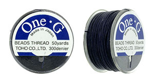 TOHO One-G nylon thread, Navy, 50 yards