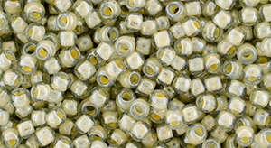 TOHO Round 8/0: TR-08-369 Inside-Color Black Diamond/Orange Creme-Lined, 10g