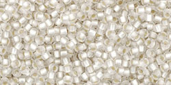 TOHO Round 15/0: TR-15-21F Silver-Lined Frosted Crystal, 5 g