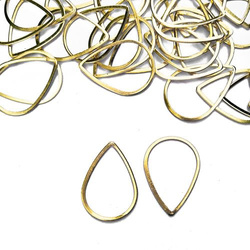 Geometric metal frame, drop mid 1.8x2.5cm, 2 pcs