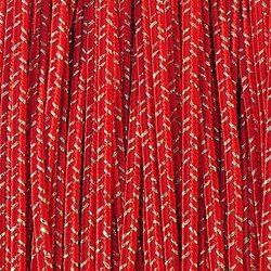 Greek braid 4mm mix silk + lurex - red with golden, 1m