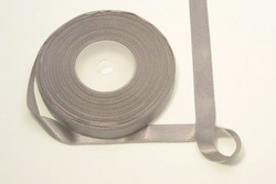 WSTĄŻKA ATŁASOWA 1,2CM - JASNOSZARA - KRĄŻEK 25M
