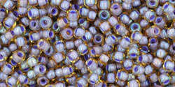 TOHO Round 11/0: TR-11-926 Inside-Color Lt Topaz/Opaque Lavender-Lined, 10g