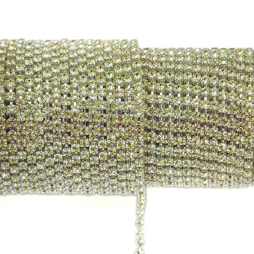 Rhinestone cupchain with Preciosa crystals  ss 8,5 (~2,5 mm) Jonquil / silver 10cm