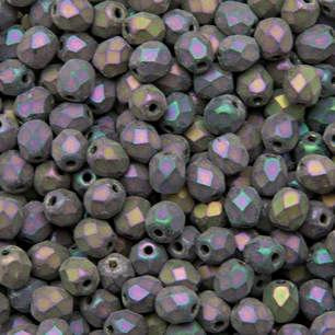 Fire Polish 3mm: Matte - Iris - Purple, 40 szt.