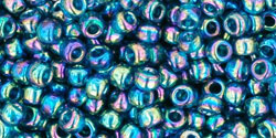 TOHO Round 8/0: TR-08-167BD Transparent-Rainbow Teal, 10 g