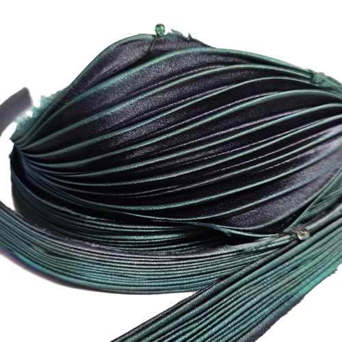 Shibori silk ribbon - Tibetan turquoise, 10cm