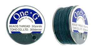 TOHO One-G nylon thread, Deep Green, 50 yards