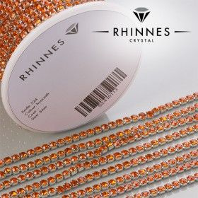 Rhinestone cupchain Hyacinth in silver setting 3mm