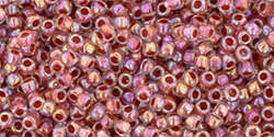 TOHO Round 15/0: TR-15-784 Inside-Color Rainbow Crystal/Sandstone-Lined, 5g