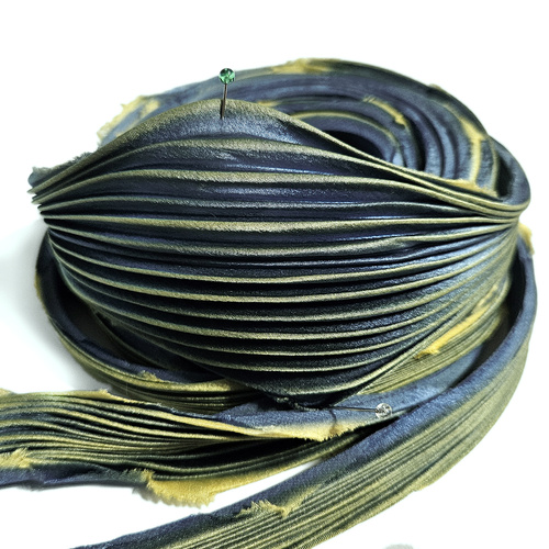 Shibori silk ribbon - Underwater, 10cm
